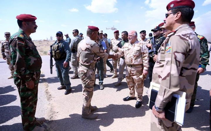Iraqi Prime Minister Abadi visits liberated Qayyarah, south of Mosul.