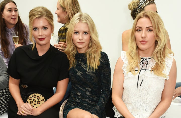 (L to R) Lady Kitty Spencer, Lottie Moss and Ellie Goulding attend the Topshop Unique show.