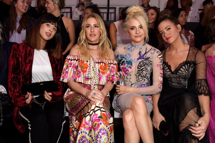 (L-R) Foxes, Ellie Goulding and Pixie Lott attend the Temperley London show at London Fashion Week Spring/Summer collections 2017 at The Lindley Hall.