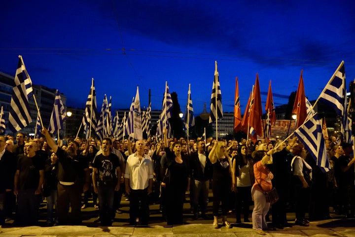 Golden Dawn supporters at an earlier rally in Athens on May 29.