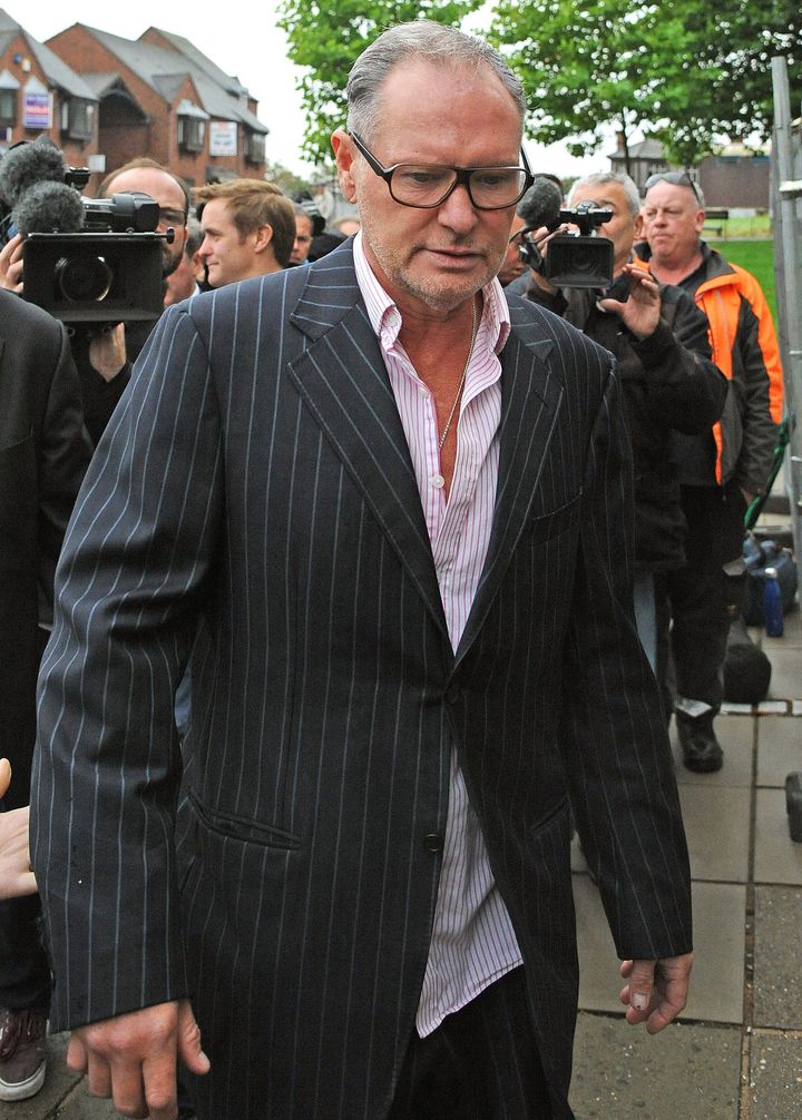 Former England footballer Paul Gascoigne arrives at Dudley Magistrates Court.