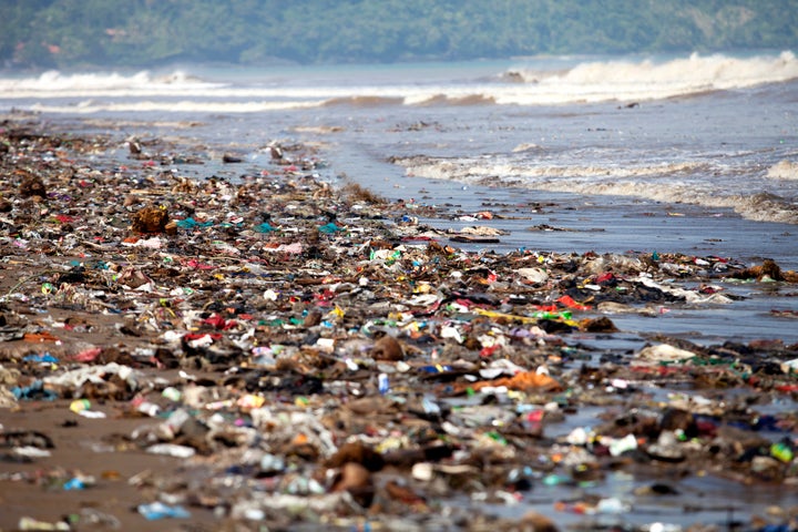Pollution on a beach.