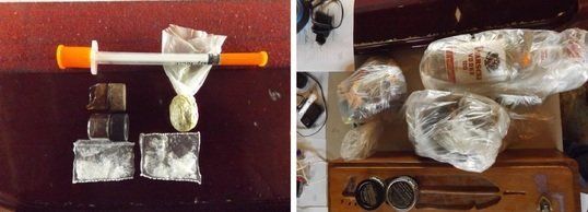 Authorities also say they recovered meth, marijuana, syringes and tobacco.