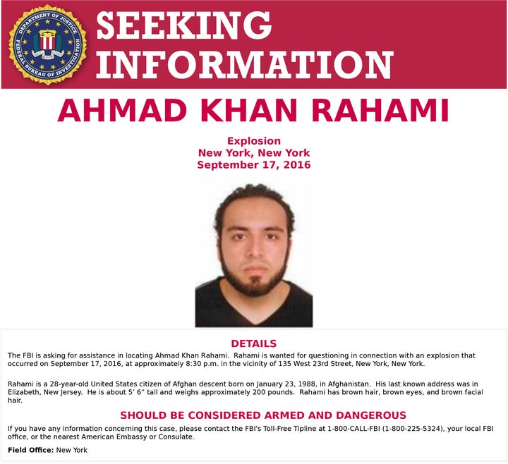 This handout provided by the Federal Bureau of Investigation shows Ahmad Khan Rahami, a 28-year-old United States citizen born on Jan. 23, 1988, in Afghanistan. Rahami is believed to be connected to the Chelsea bombing that took place on Saturday night, injuring 29 people.