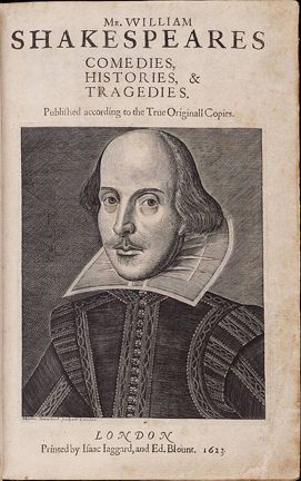 Martin Droeshout - Beinecke Rare Book & Manuscript Library, Yale University. Title page of the First Folio, by William Shakespeare, with copper engraving of the author by Martin Droeshout. Image courtesy of the Elizabethan Club and the Beinecke Rare Book & Manuscript Library, Yale University.