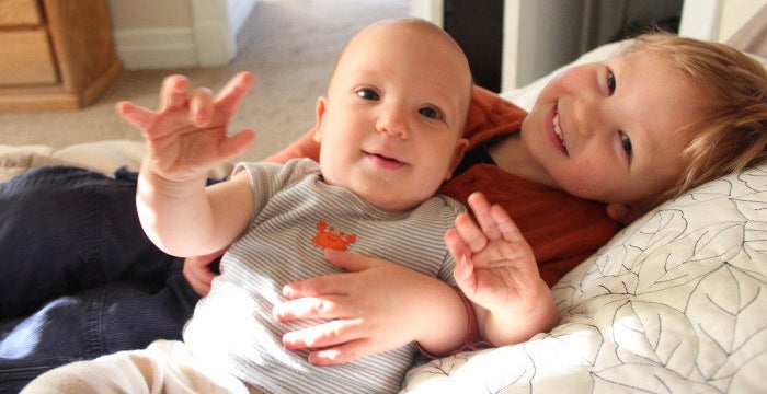 Hedlund's sons Shiloh and Malachi, pictured here in hand-me-downs from a family friend.