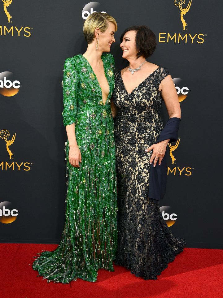 Sarah Paulson and Marcia Clark at the 68th Annual Primetime Emmys on Sept. 18, 2016. 