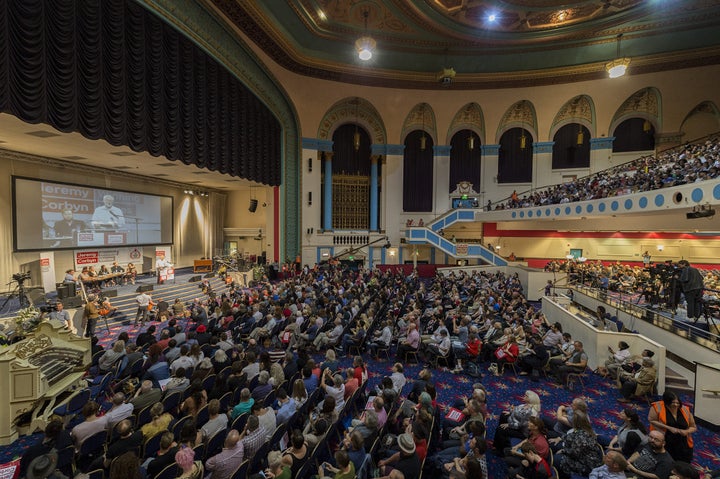 <strong>Corbyn speaks at the Ruach City Church rally.</strong>