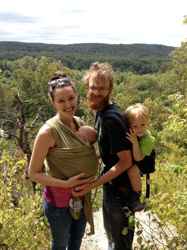 Emily Hedlund with her husband, Joshua, and their two sons, Malachi and Shiloh.