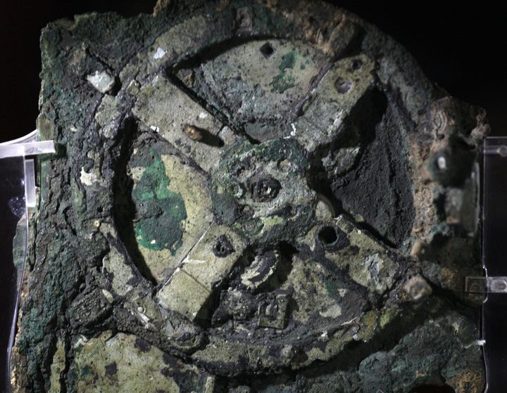The Antikythera mechanism, 205 BC. Found in the collection of National Archaeological Museum, Athens.