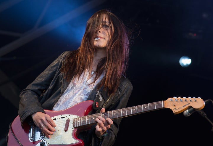 Theresa Wayman of Warpaint performs in Hyde Park on July 1 in London.