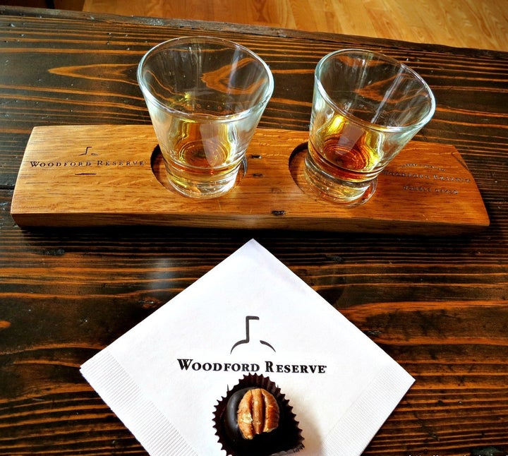 Bourbon tasting at the Woodford Reserve Distillery always includes a tour and a bourbon ball. The smoky, sweet taste of autumn.