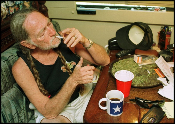 The “Roll Me Up and Smoke Me When I Die” singer, seen here in front of a spread of pot, launched his own marijuana brand last year.