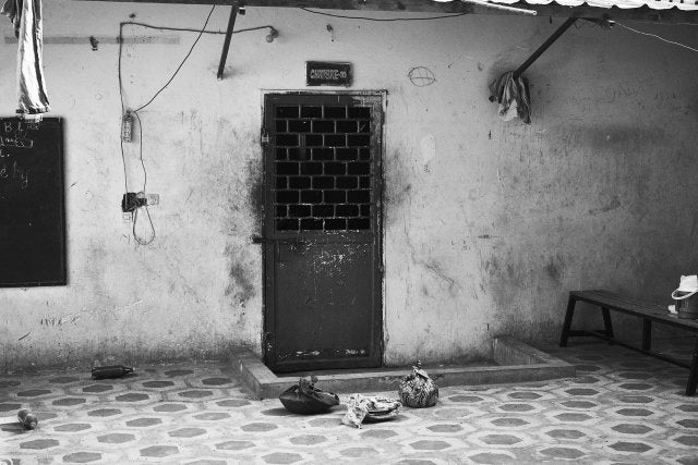The courtyard in the 'Quartier des Enfants' at the prison in the city of Thiés, Senegal on April 29, 2015