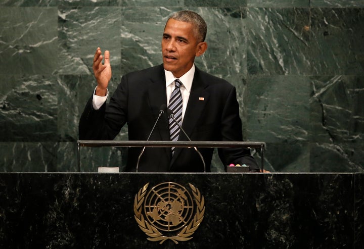 U.S. President Barack Obama addresses the United Nations General Assembly in New York on Sept. 20, 2016.