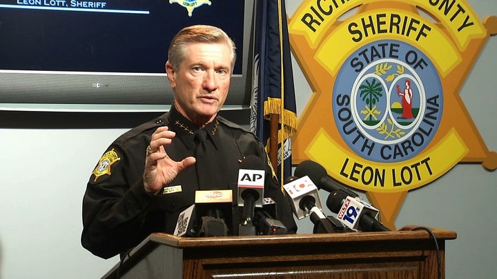 Richland County Sheriff Leon Lott speaks about police brutality at Spring Valley High School in October 2015.