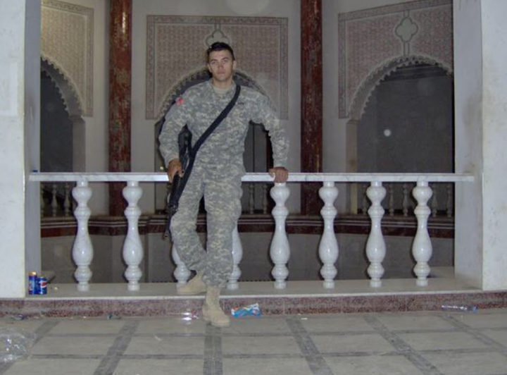 Abbas inside a Baghdad palace that once belonged to Saddam Hussein.