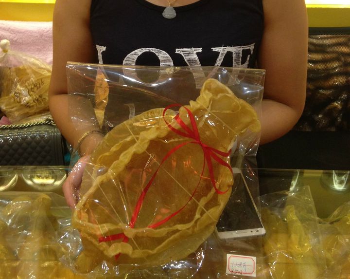 Totoaba maw on display for shoppers.