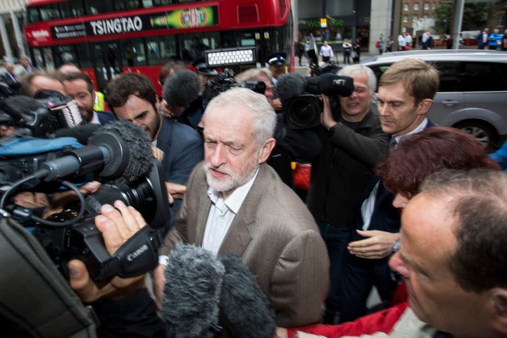 Jeremy Corbyn arriving for the NEC meeting