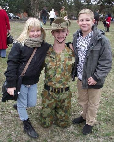 Chloe with her brothers, James and Caleb