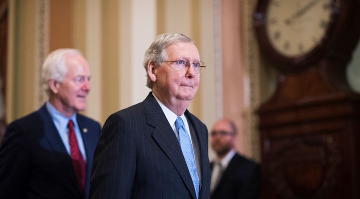 Senate Majority Leader Mitch McConnell led the chamber Tuesday to vote to consider a bill that senators have not yet seen.