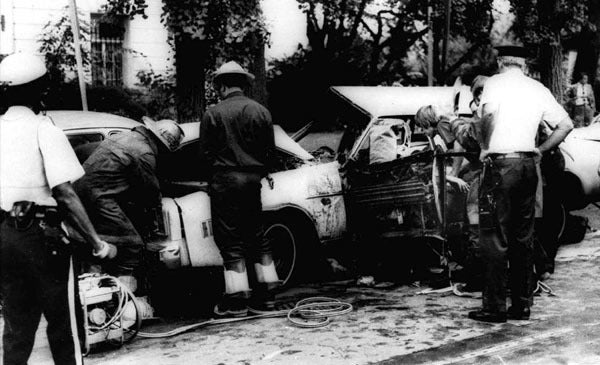 The wreckage from the blast.