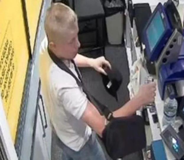 CCTV of the teenager trying to rob a Dagenham petrol station while armed with a can of Red Bull