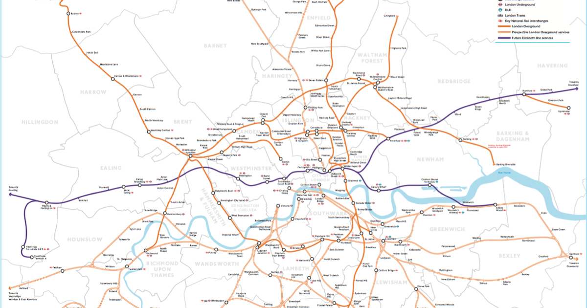 Overground Routes New TfL Map Shows London Overground Routes Under Sadiq Khan's Plans For ...