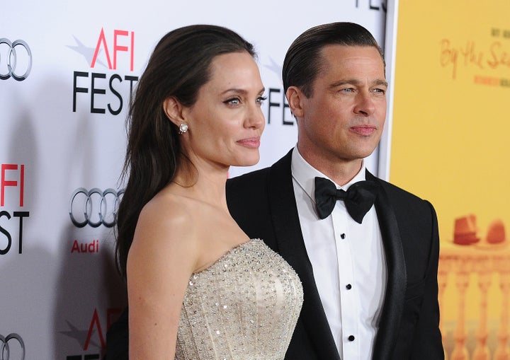 Angelina and Brad in November last year 