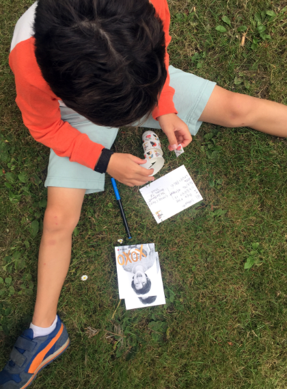 Using personalized stationery (these were from Tiny Prints) with fun accoutrements like stickers and stamps really got the kids excited about sitting down and writing.