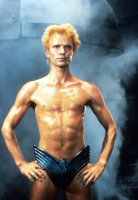 Sting in his falcon briefs, with his bright-orange hair, is exactly what a guy in an '80s movie—set on another planet 21,000 years in the future—should look like.