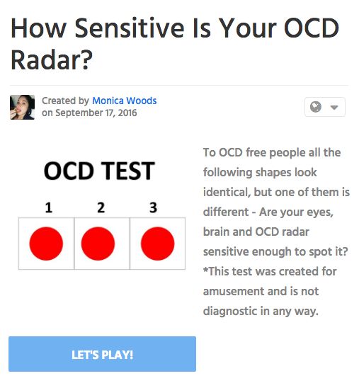 This is a screenshot of the "OCD Test"