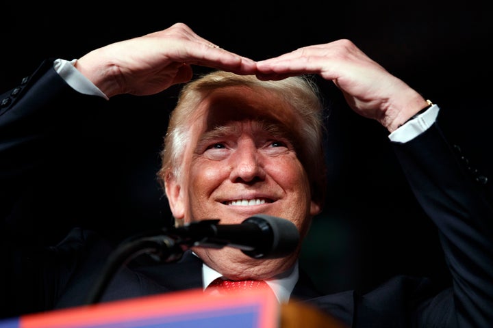 Trump speaks during a campaign rally on Sept. 19 in Ft. Myers, Fla.