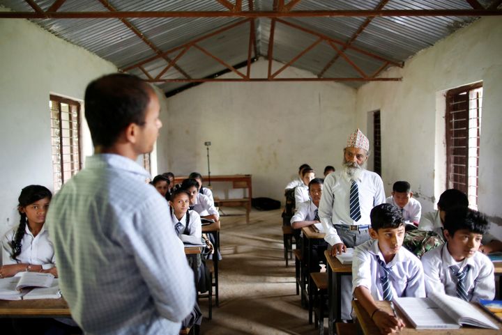 Durga Kami answers a question from his teacher at Shree Kala Bhairab Higher Secondary School in Syangja, Nepal.