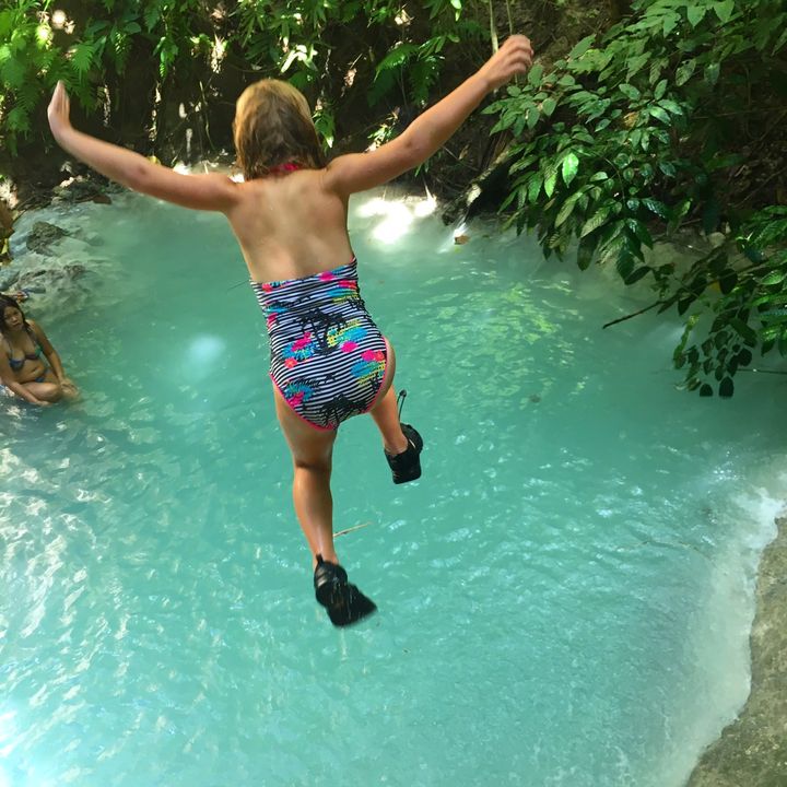 Waterfall jumping in the Philippines
