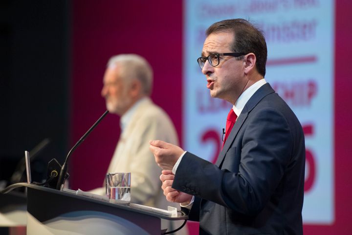 <strong>Challenger: Owen Smith speaks at the first Labour leadership debate in August.</strong>