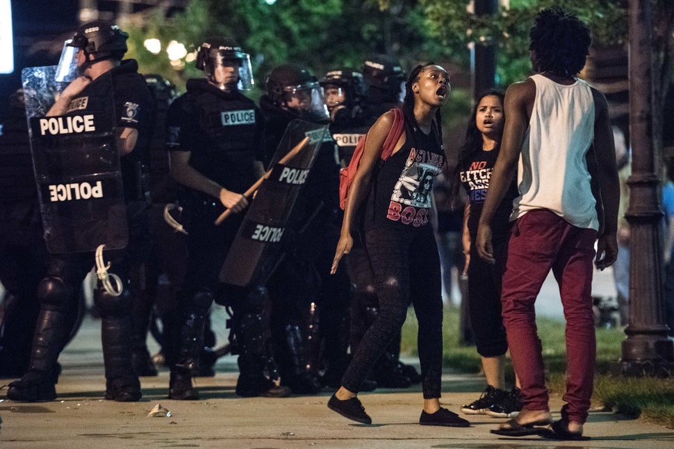 Photos Show Tense Scenes At Charlotte Protests After Police Shooting