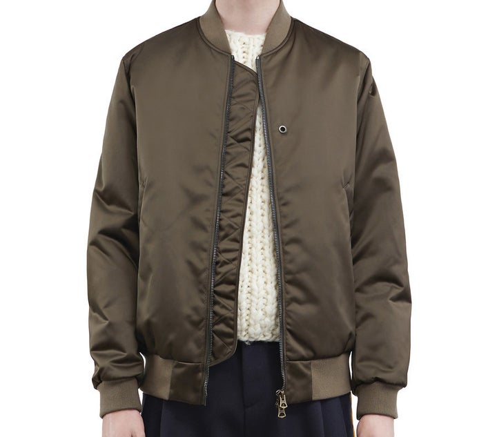 An olive green bomber by Acne Studios, $620