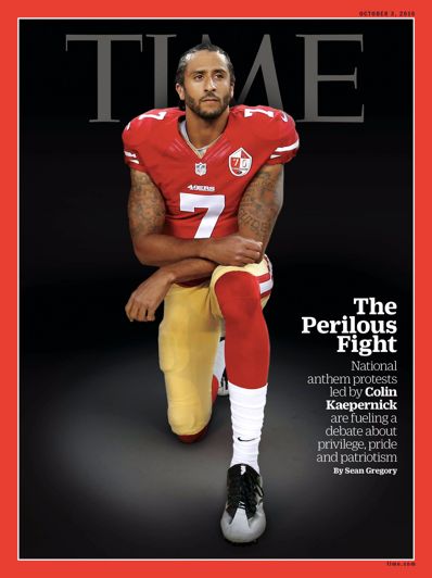 Colin Kaepernick graces the cover of Time Magazine’s October 2016 issue.