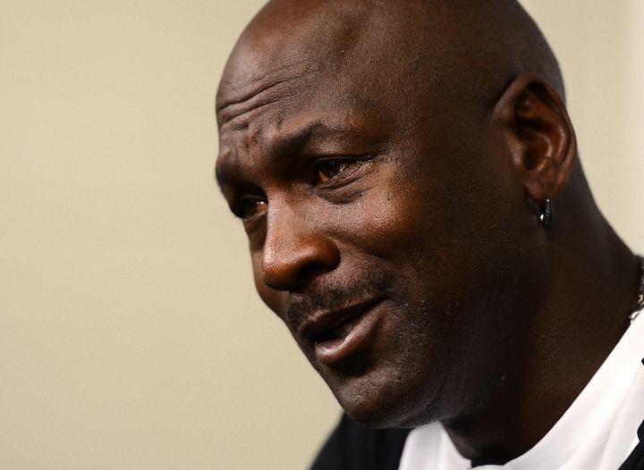 Michael Jordan responds to a question during a news conference on on Tuesday, Oct. 28, 2014, at Time Warner Cable Arena in Charlotte, N.C.