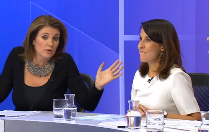 Hartley-Brewer defended MP Liz Kendall (right) against the prospect of deselection