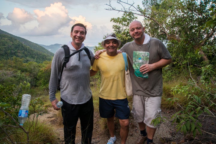 Nick Knowles with Billy Byrne and Julian Perryman.