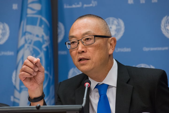 UN HEADQUARTERS, NEW YORK, NY, UNITED STATES - 2016/09/15: Doctor Keiji Fukuda, the Assistant Director-General and Special Representative for Antimicrobial Resistance (AMR) at the World Health Organization (WHO) briefed the press on key objectives of the upcoming high-level meeting on antimicrobial resistance taking place at UN Headquarters in New York City in conjunction with the opening of the 71st General Assembly's General Debate.