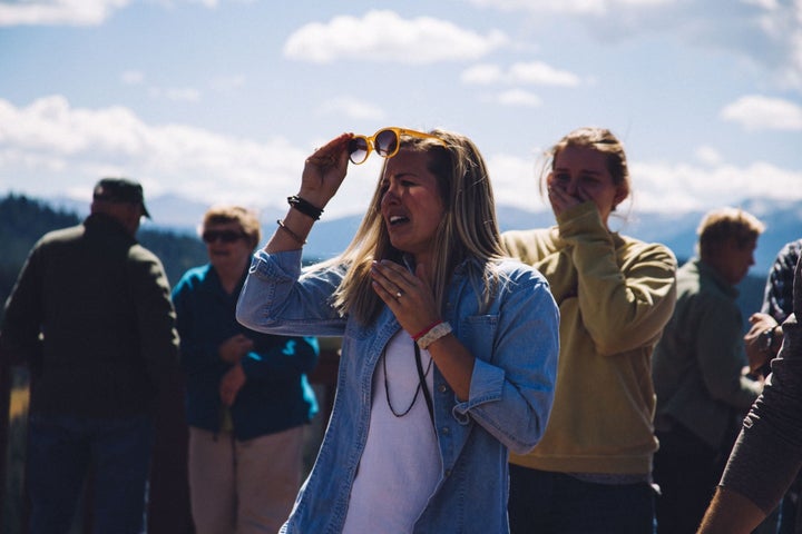 Catie was taken aback by the two huge surprises and seeing all of her loved ones gathered there.