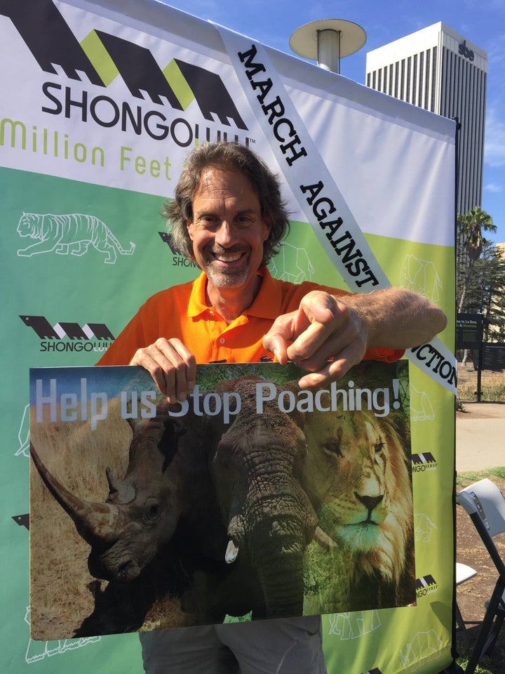 The Earth Doctor marching against extinction on September 23, 2016 in Los Angeles, Calif.