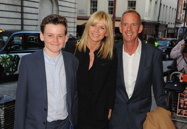 Zoe Ball, Norman Cook and their Son Woody Cook attends the UK Gala screening of 'Man Up' at The Curzon Mayfair on May 13, 2015 in London.