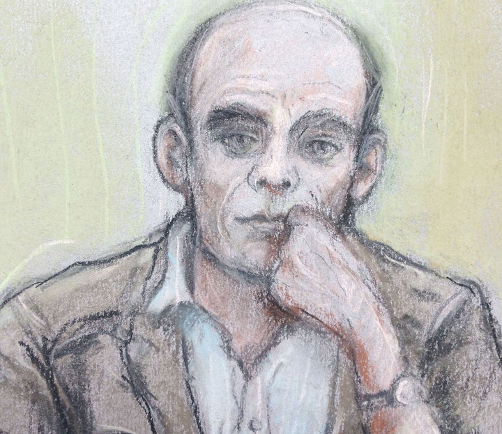 A court artist sketch of Christopher Halliwell