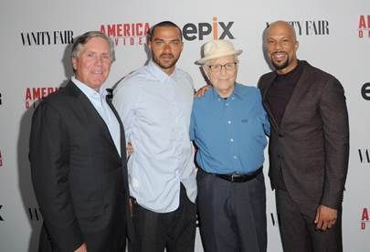 (L-R) President/CEO of EPIX Mark Greenberg, senior producer Jesse Williams, executive producers Norman Lear and Common attend EPIX "America Divided" LA Premiere at Billy Wilder Theater at The Hammer Museum on September 20, 2016 in Westwood, California