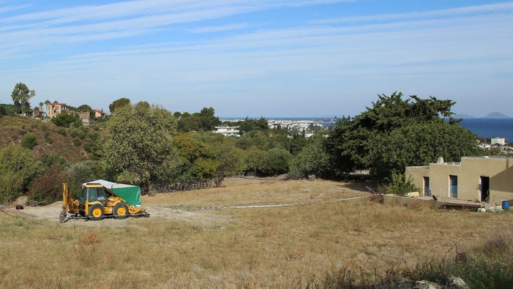 <strong>The site where police have now started digging</strong>
