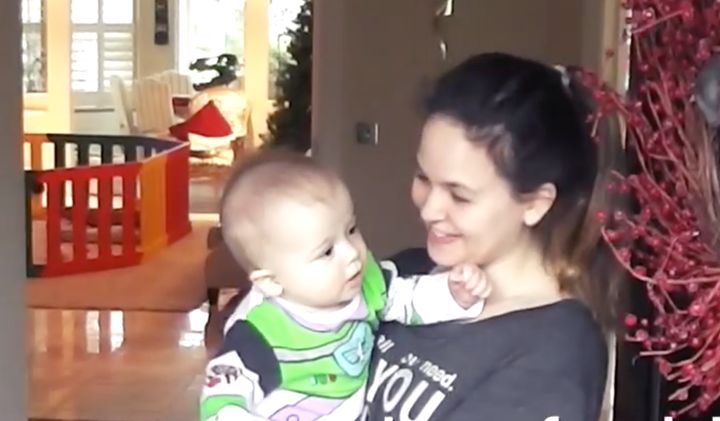 Giovanna Fletcher with Buzz, now two, as a baby. 